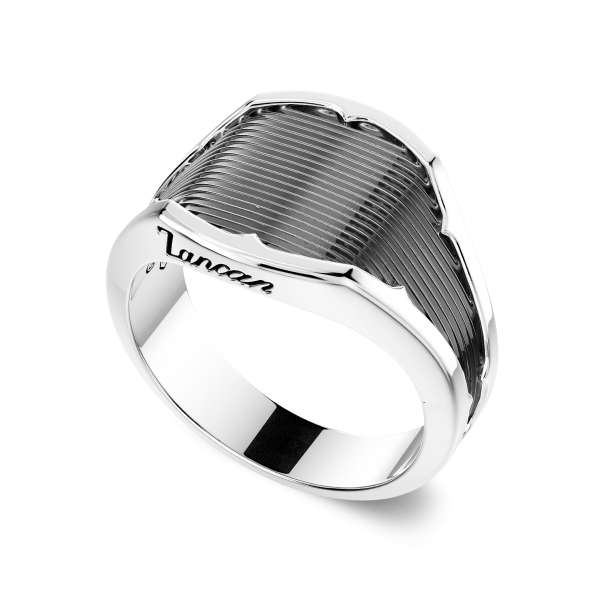 Zancan silver chevalier ring.