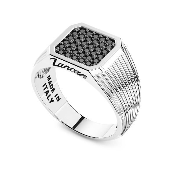 Zancan silver chevalier ring.