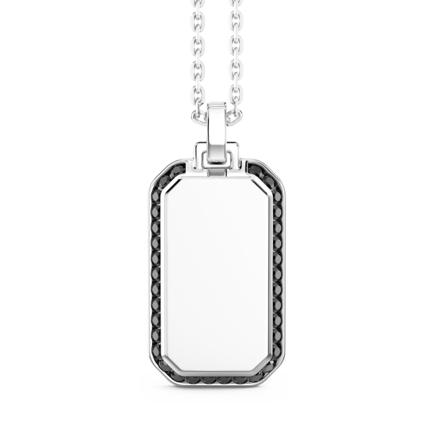 Zancan silver necklace with tag pendant.