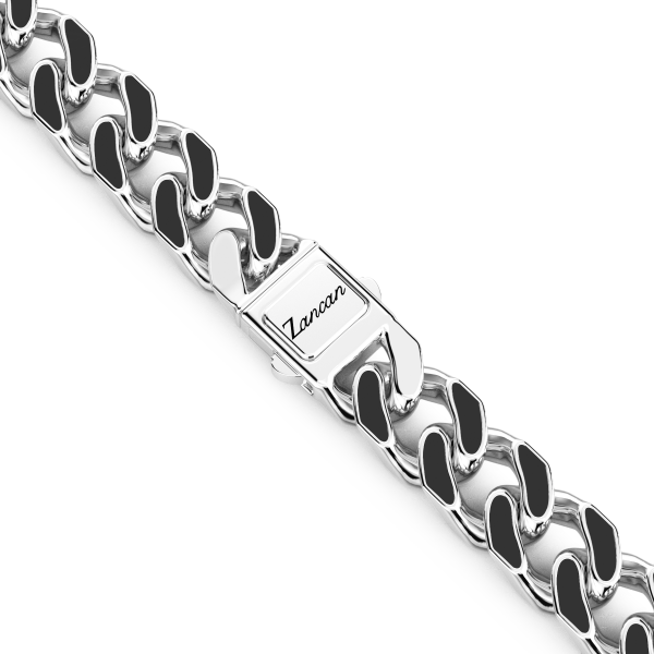 Zancan silver curb chain...