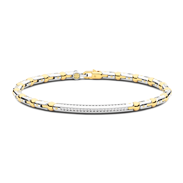 Bracciale Zancan in oro 18kt e targa con diamanti.