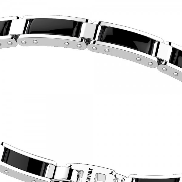 Silver and black ceramic bracelt