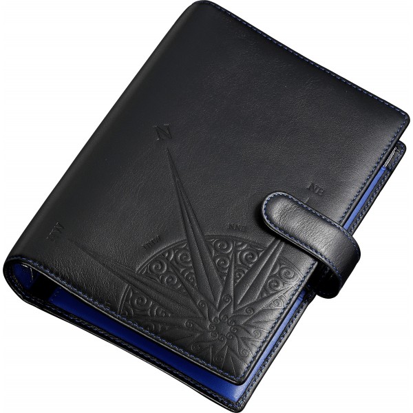 Organiser in pelle nera e...