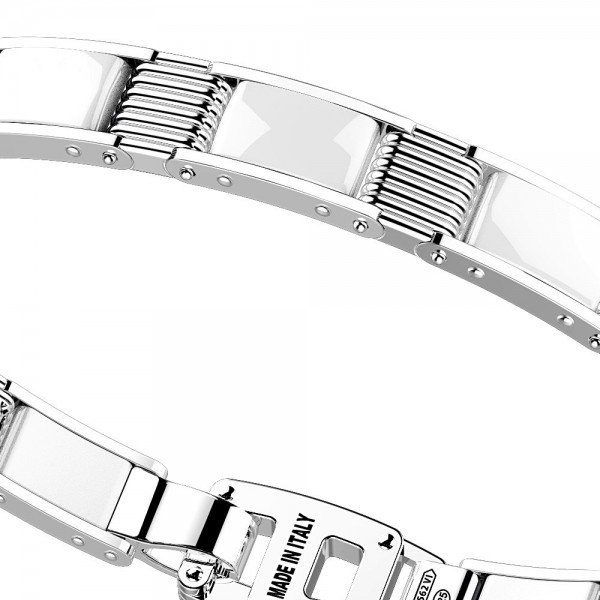 Silver and white ceramic bracelt