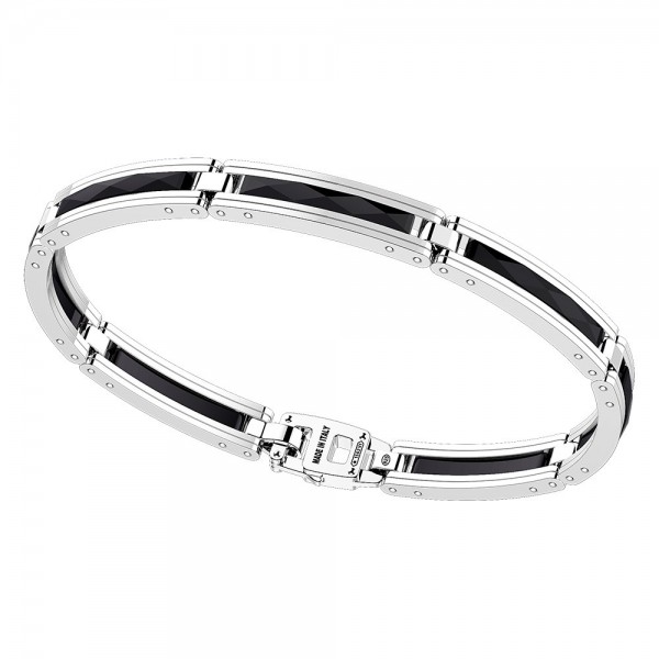 Silver and black ceramic bracelt