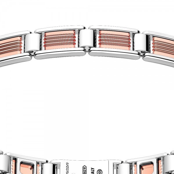 Rose gold and silver bracelet.