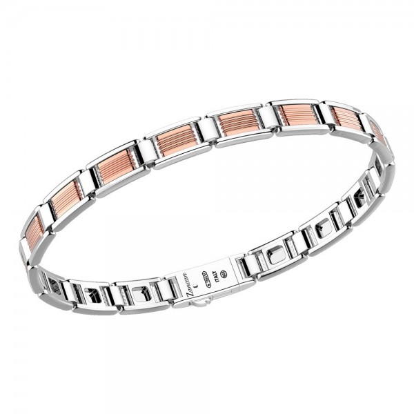 Rose gold and silver bracelet.