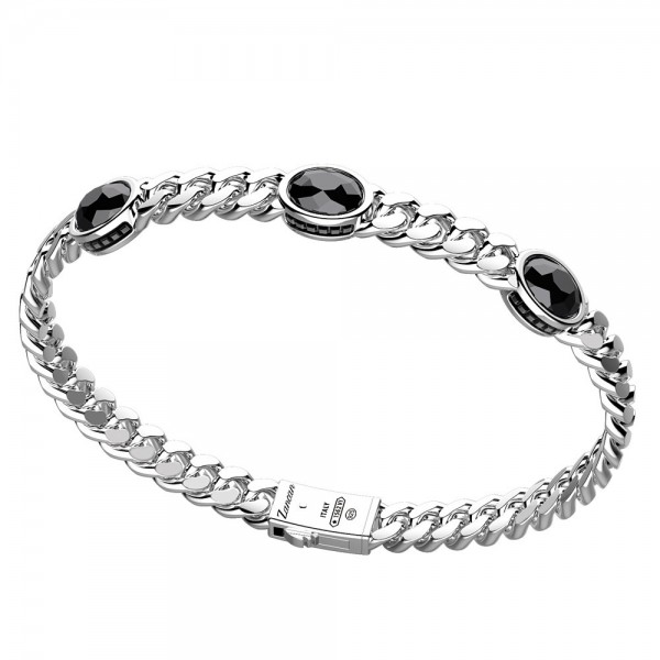 Bracciale in argento con tre pietre onice