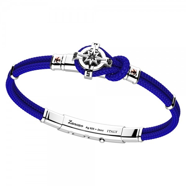 Bracciale in argento, oro e silicone nero con 3 bandiere marinare.