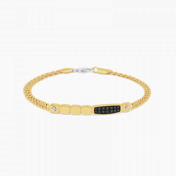 Bracciale in oro giallo con motivo geometrico.