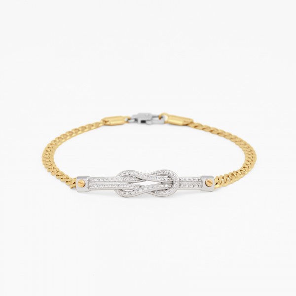 Yellow gold men's bracelet with nautical knot.