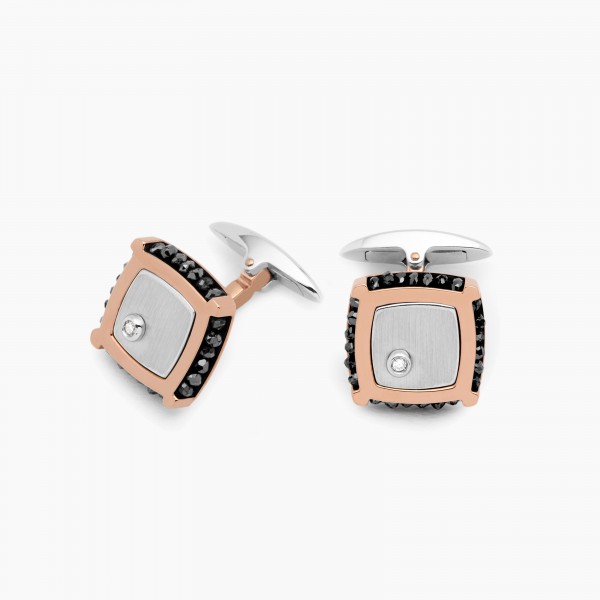 Gold men's square cufflinks.