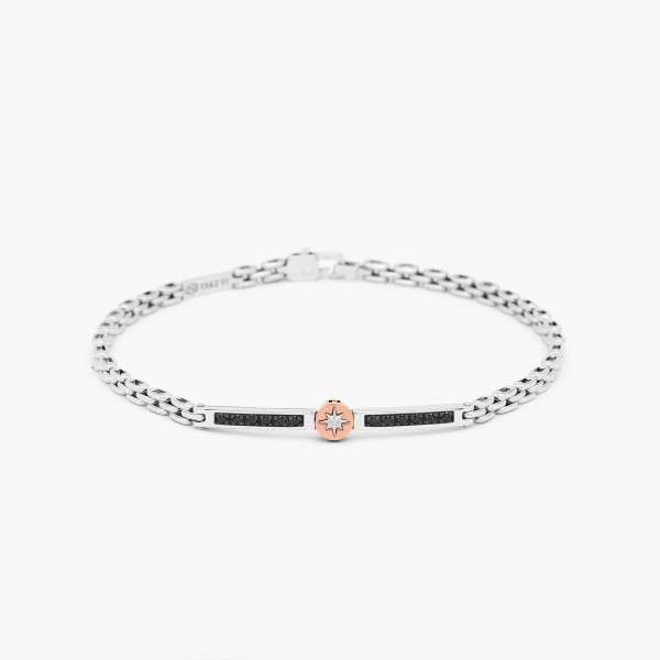 Men's bracelet in white gold and black diamonds.