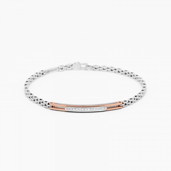 Men's bracelet in white gold.