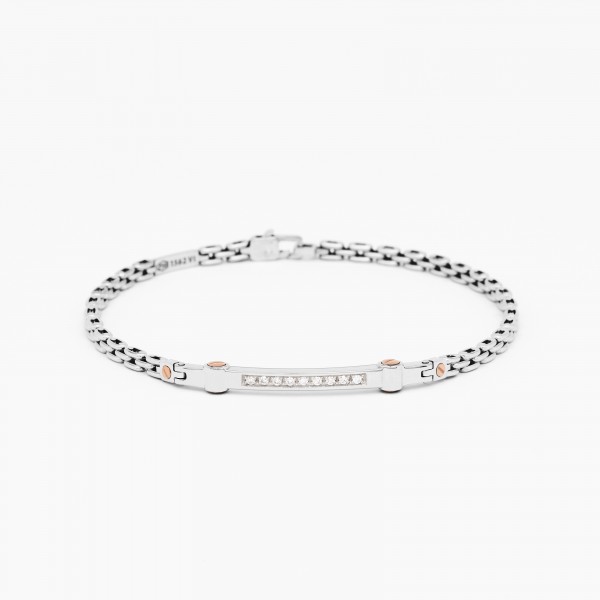 Men's bracelet in white gold.