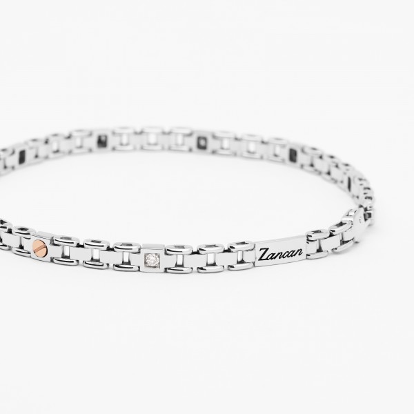 Men's bracelet in white gold.