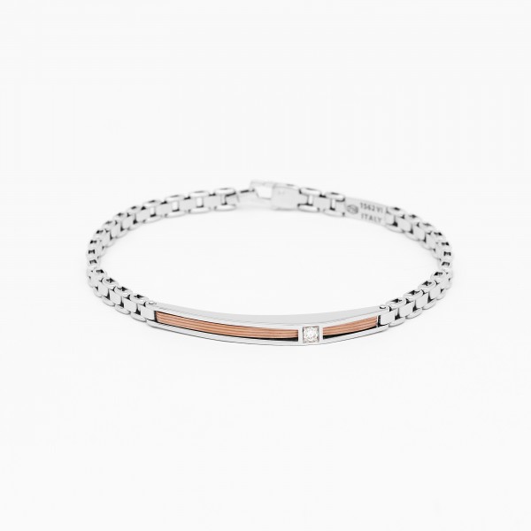 Men's bracelet in white gold.