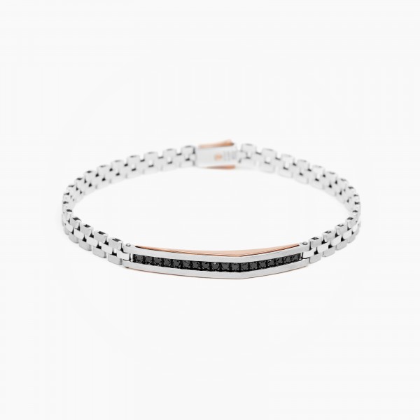 Men's bracelet in white gold.