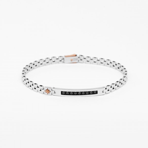 Men's bracelet in white gold.