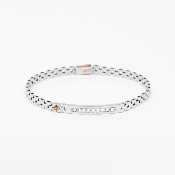 Men's bracelet in white gold.