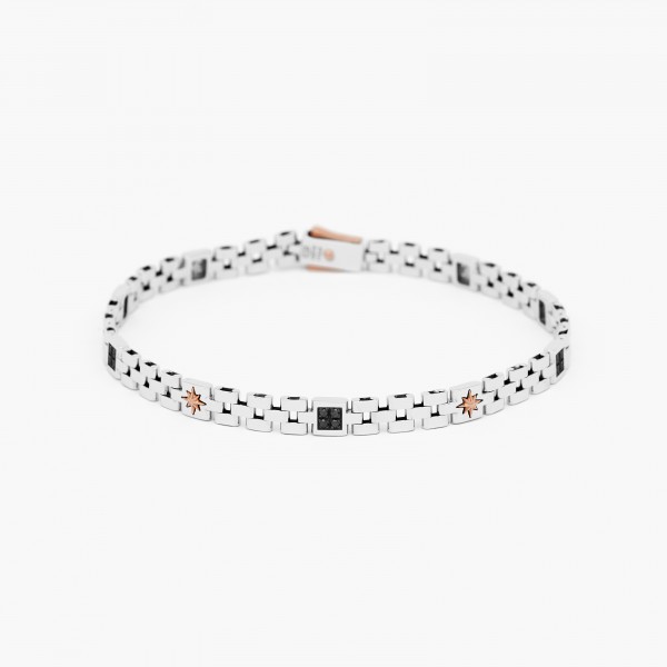 Men's bracelet in white gold.