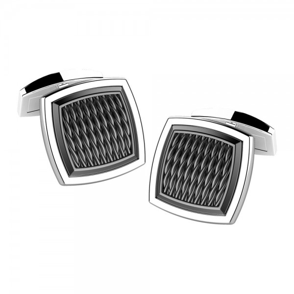 Silver cufflinks with black rhodium.