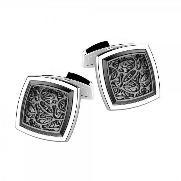 Silver cufflinks with black rhodium.