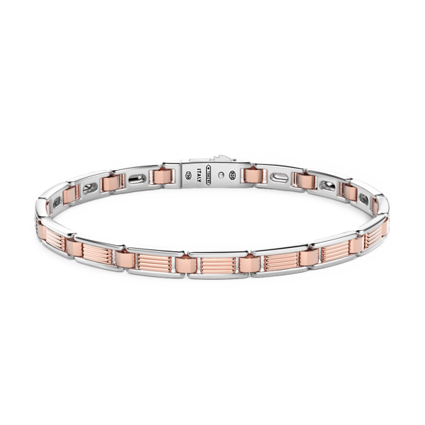 Bracciale da uomo Zancan in argento e oro rosa.