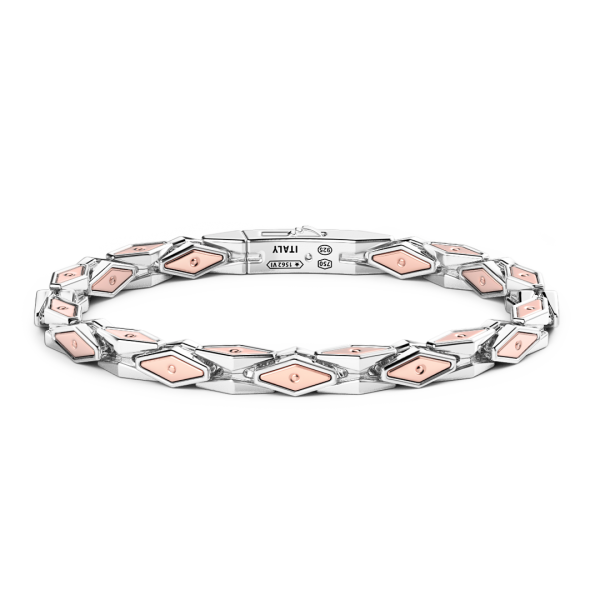 Bracciale da uomo Zancan in argento e oro rosa.