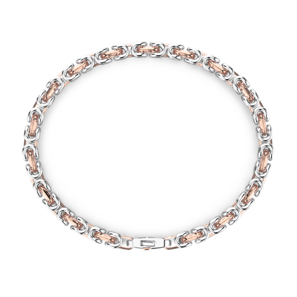 Bracciale da uomo Zancan catena in argento e oro rosa.