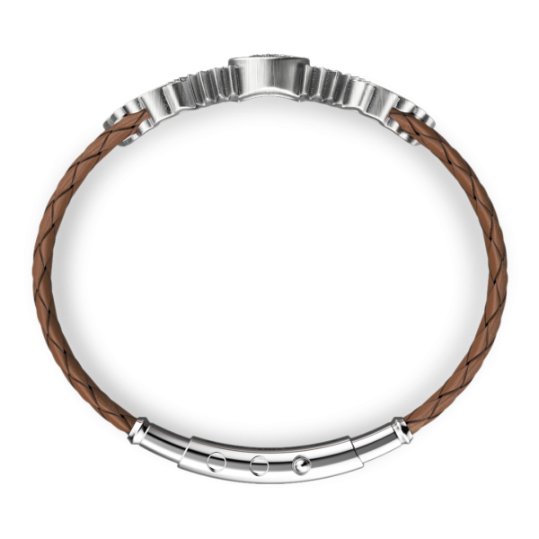 Bracciale Zancan in argento e pelle con aquila.