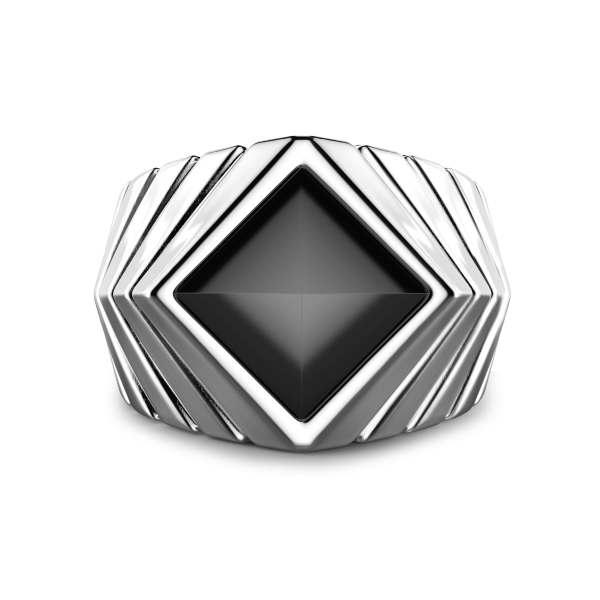 Zancan silver ring with onyx.