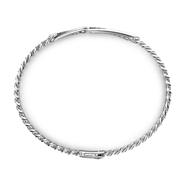 Bracciale grumetta Zancan in argento con pietre nere.