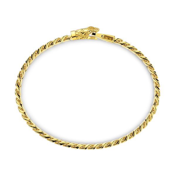 Bracciale-a grumetta-zancan-in-argento-con-chiusura-a-testa-di-serpente