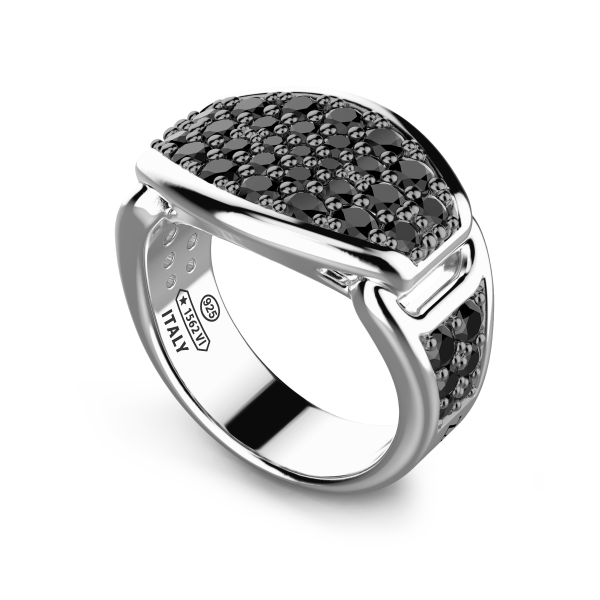 Zancan silver signet ring...