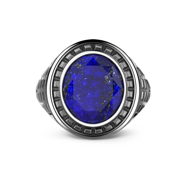 Zancan silver blue stone ring.