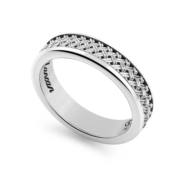 Zancan silver band ring.