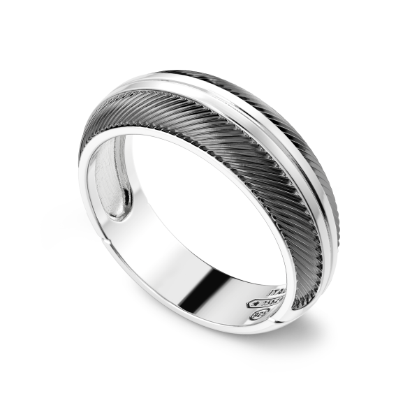 Zancan silver band ring.