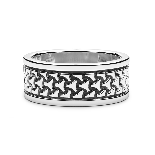 Zancan silver band ring.