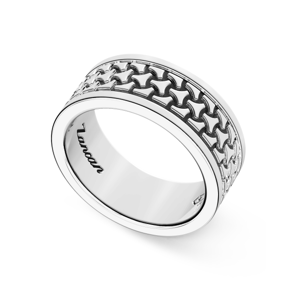 Zancan silver band ring.