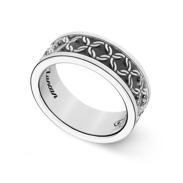 Zancan silver band ring.