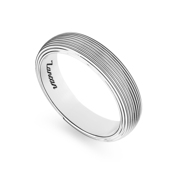 Zancan silver band ring.