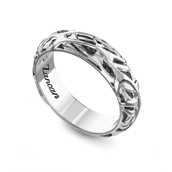 Zancan silver band ring.