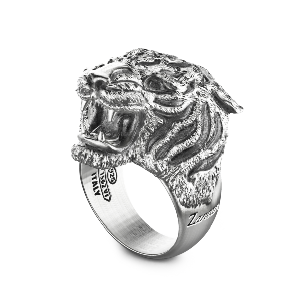 Zancan silver tiger ring.