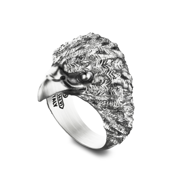 Zancan ring with silver eagle.