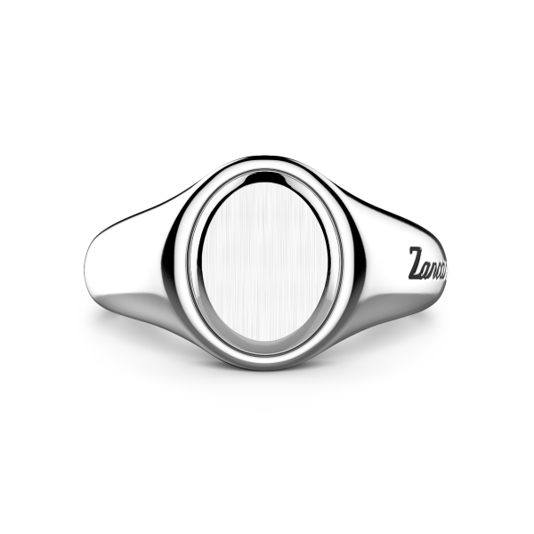 Zancan round silver signet...