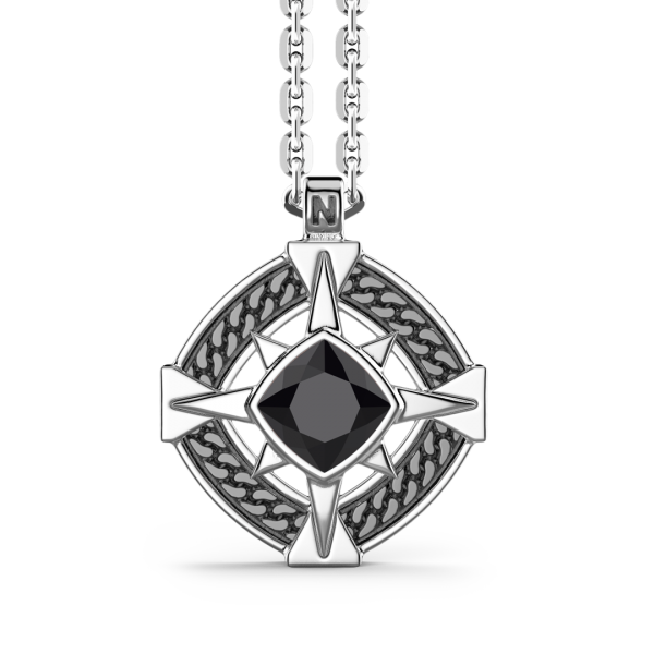 Collier en argent avec onyx...