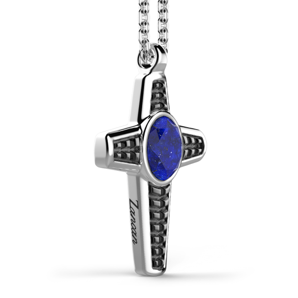 Silver necklace with lapis...